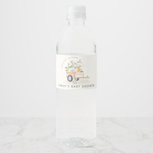 Étiquette Pour Bouteilles D'eau Chariot de citrouilles cultivées localement aquare