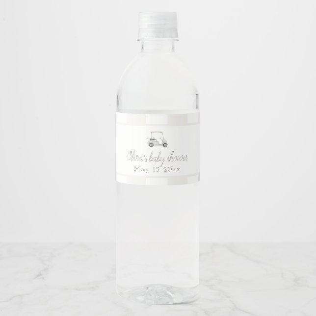 Étiquette Pour Bouteilles D'eau Chariot de golf neutre (Devant)