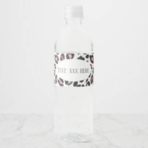 Étiquette Pour Bouteilles D'eau cheetah rose, animal+print, léopard, guépard