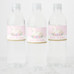 Étiquette Pour Bouteilles D'eau Chic Swan Princess Girls Birthday Party