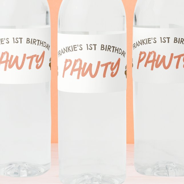 Étiquette Pour Bouteilles D'eau Chien chiot fête d'anniversaire (Créateur téléchargé)