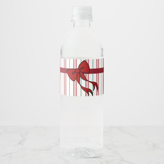 Étiquette Pour Bouteilles D'eau Christmas Bow Water Bottle Labels  (Devant)