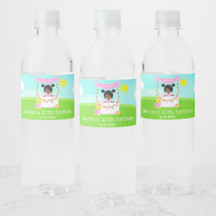 Étiquette Pour Bouteilles D'eau Citronade rose Stand Anniversaire Fille de peau fo