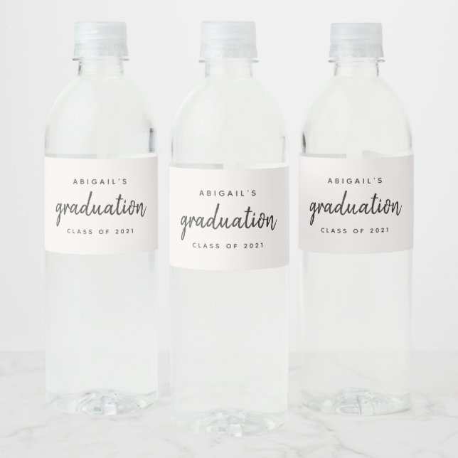 Étiquette Pour Bouteilles D'eau Classe de 2021 Simple Chic Graduation Party (Bouteilles)