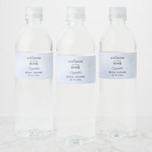 Étiquette Pour Bouteilles D'eau Cloud 9 Pastel Blue Sky Fête des mariées élégante
