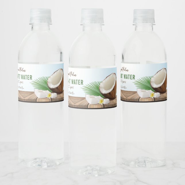Étiquette Pour Bouteilles D'eau Cocotier tropical (Bouteilles)