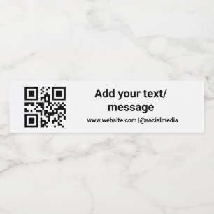 Étiquette Pour Bouteilles D'eau code barre personnalisé simple ajouter votre site 