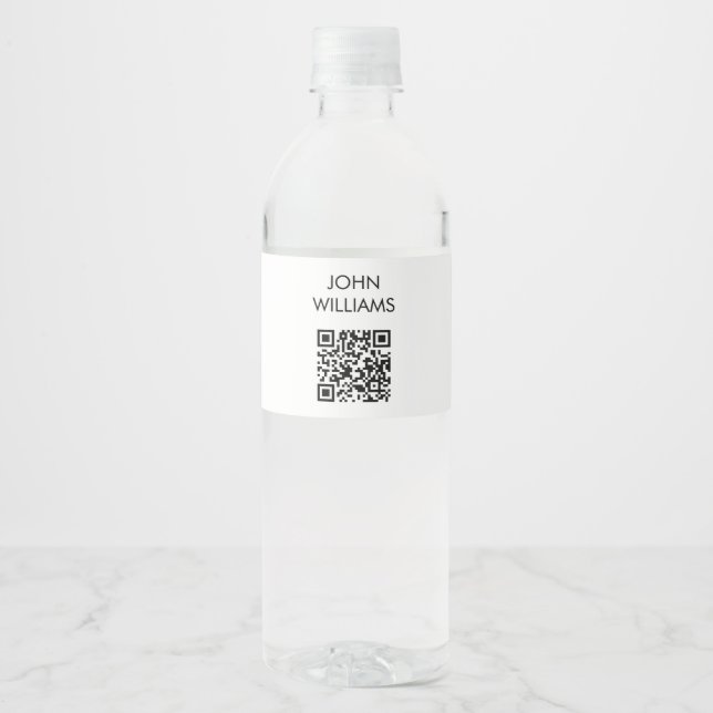 Étiquette Pour Bouteilles D'eau Code QR d'ouverture d'exposition sur mesure (Devant)