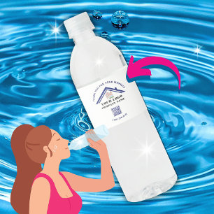 Étiquette Pour Bouteilles D'eau Code QR personnalisé avec logo de remerciement pou