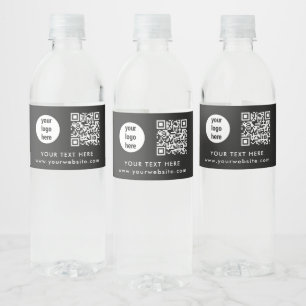 Étiquette Pour Bouteilles D'eau Code QR texte logo d'entreprise site Web Cadeaux C