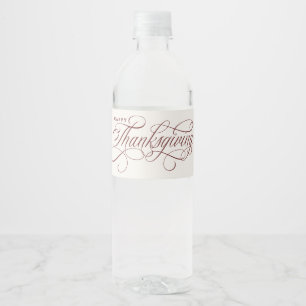 Étiquette Pour Bouteilles D'eau Conception élégante de scripts de Bon thanksgiving