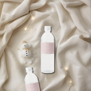 Étiquette Pour Bouteilles D'eau Coquette hiver neige rose il fait froid