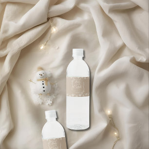 Étiquette Pour Bouteilles D'eau Coquette hiver neige Taupe il fait froid