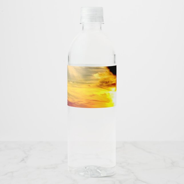 Étiquette Pour Bouteilles D'eau Coucher du soleil (Devant)
