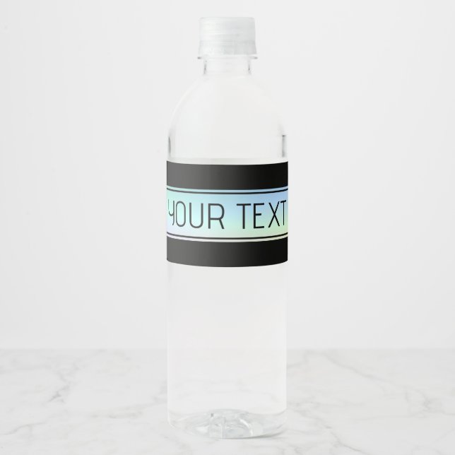 Étiquette Pour Bouteilles D'eau Couleur dégradée moderne et texte modifiable (Devant)