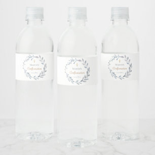 Étiquette Pour Bouteilles D'eau Couronne bleue de confirmation