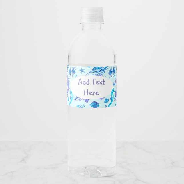 Étiquette Pour Bouteilles D'eau Créature de la fée mauve de sirène (Devant)
