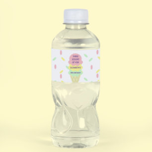 Étiquette Pour Bouteilles D'eau Crème de glace 3e anniversaire