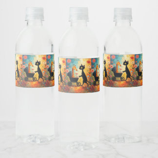Étiquette Pour Bouteilles D'eau Cute Cat Giraffe Water Bottle Label