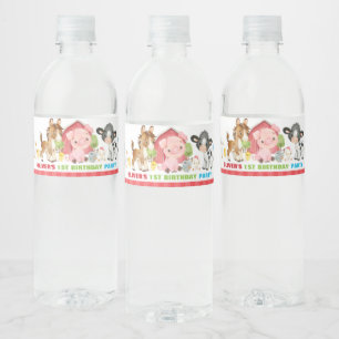 Étiquette Pour Bouteilles D'eau Cute Farm Animals Barnyard Birthday Baby shower 