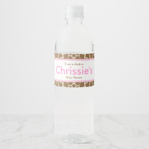 Étiquette Pour Bouteilles D'eau Cute Giraffe Baby shower Party
