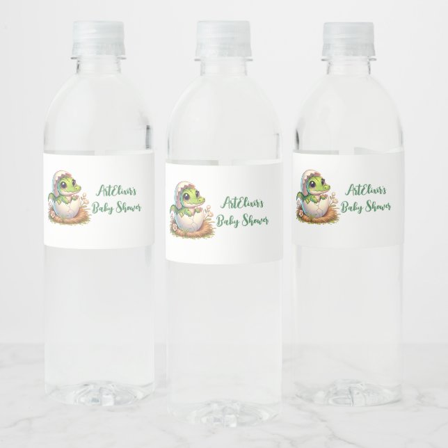 Étiquette Pour Bouteilles D'eau Cute Kawaii Baby shower d'éclosion d'alligator béb (Bouteilles)