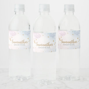 Étiquette Pour Bouteilles D'eau Découverte du sexe de Bébé Étoile Scintillante Ros