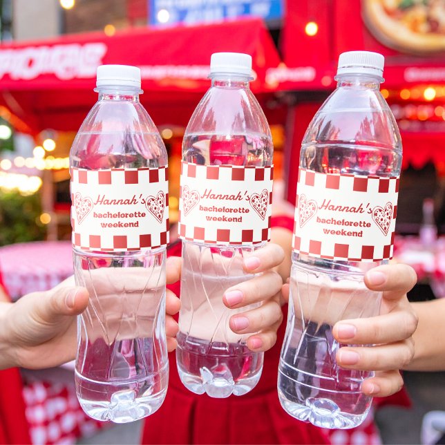 Étiquette Pour Bouteilles D'eau Dernier Slice Pizza Bachelorette faveur (Créateur téléchargé)