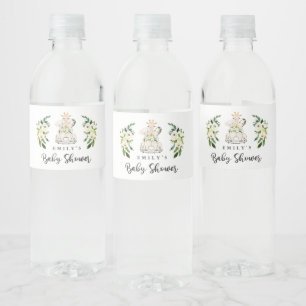 Étiquette Pour Bouteilles D'eau Des animaux verts Gold Safari conduisent par Baby 