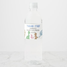 Étiquette Pour Bouteilles D'eau Des bébés dinosaures tropicaux !