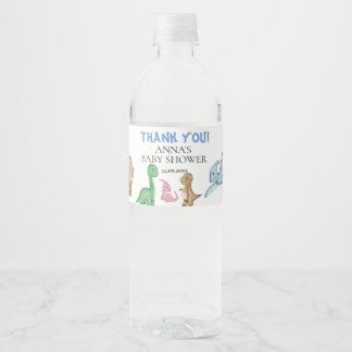 Étiquette Pour Bouteilles D'eau Des bébés dinosaures tropicaux !