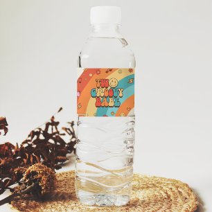 Étiquette Pour Bouteilles D'eau Deux Babe Retro Super Rainbow 2e fête d'anniversai