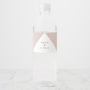 Étiquette Pour Bouteilles D'eau Diamant Géométrique Rose Gold Gatsby Mariage