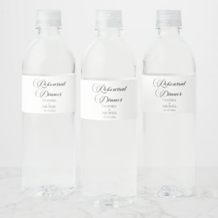 Étiquette Pour Bouteilles D'eau Dîner de répétition Mariage de script élégant