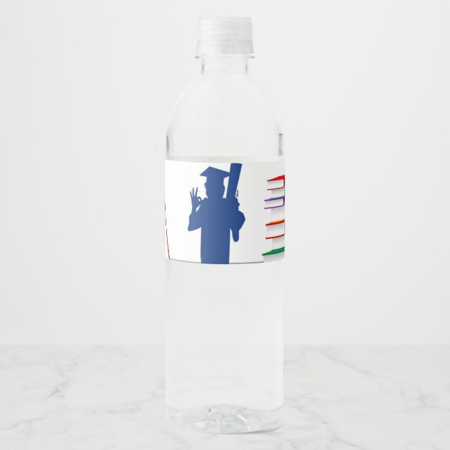Étiquette Pour Bouteilles D'eau Diplômé (Devant)