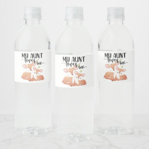 Étiquette Pour Bouteilles D'eau Doe et Fawn Ma tante m'aime