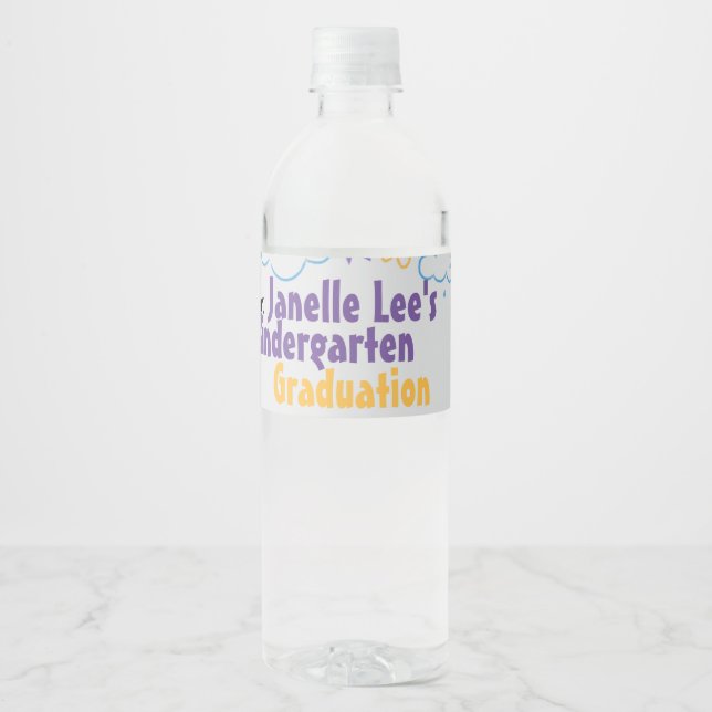 Étiquette Pour Bouteilles D'eau Doodle Kindergarten Graduation Party (Devant)