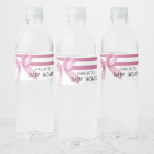 Étiquette Pour Bouteilles D'eau Douce Baby Shower Rose Pâle Aquarelle