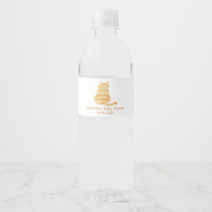 Étiquette Pour Bouteilles D'eau Douce Fête de Naissance de Chat Orange Gros et Mig