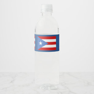 Étiquette Pour Bouteilles D'eau Drapeau de Porto Rico