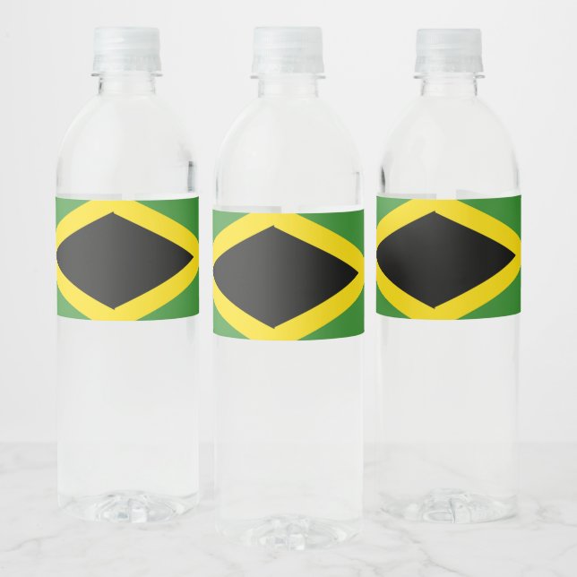 Étiquette Pour Bouteilles D'eau Drapeau jamaïcain (Bouteilles)