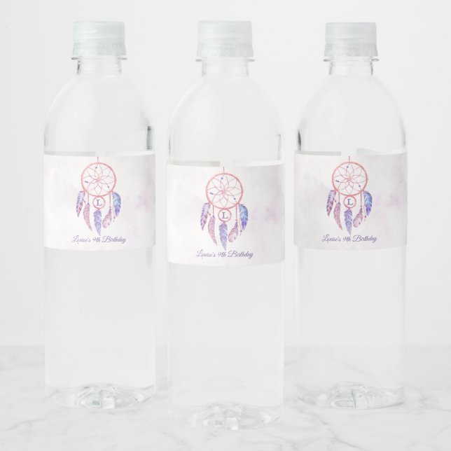 Étiquette Pour Bouteilles D'eau Dreamcatcher Sleepover fête d'anniversaire (Bouteilles)