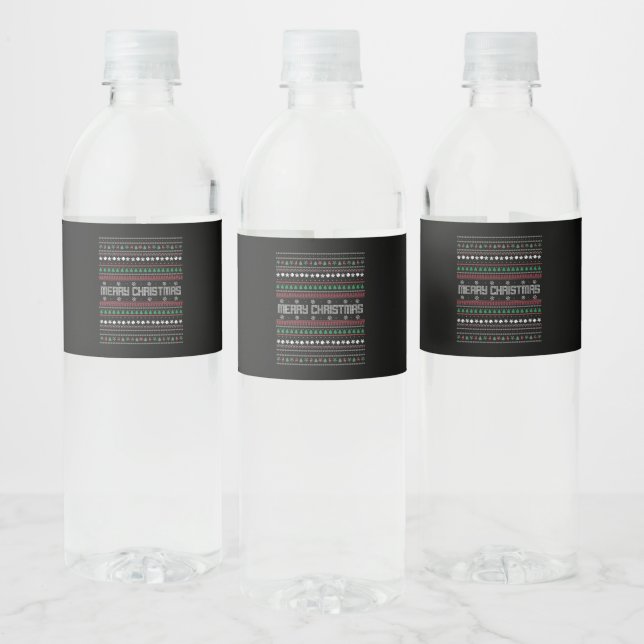 Étiquette Pour Bouteilles D'eau Drôle Mauvais Joyeux motif de Noël (Bouteilles)