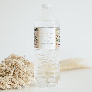 Étiquette Pour Bouteilles D'eau Dusty Rose Gold Sage Green Vintage Wedding