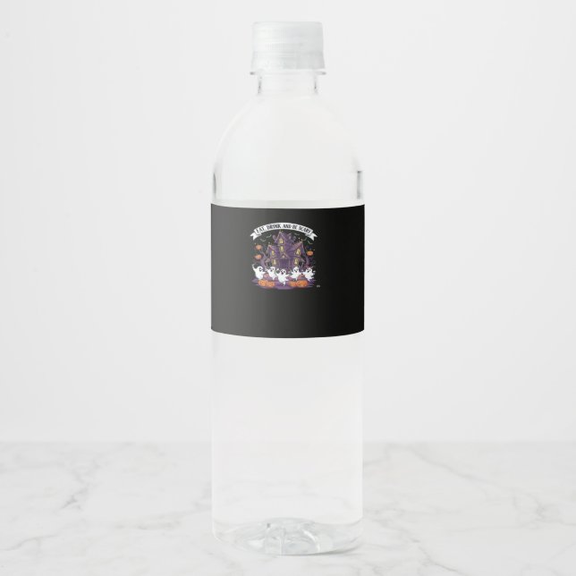 Étiquette Pour Bouteilles D'eau Eat Drink And Be Scary Classic Funny Retro (Devant)