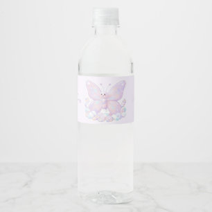 Étiquette Pour Bouteilles D'eau Eau de rêve papillon lavande violette pour Baby Sh