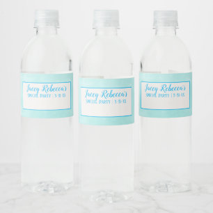 Étiquette Pour Bouteilles D'eau Écrivez votre nom Bouteille d'eau Turquoise Étique