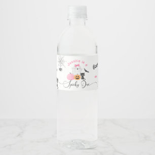 Étiquette Pour Bouteilles D'eau Éffrayant Halloween Éffrayant un petit Boo rose