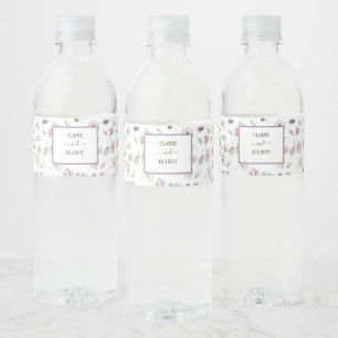 Étiquette Pour Bouteilles D'eau Élégant Appartement moderne Botanique Mariage vert
