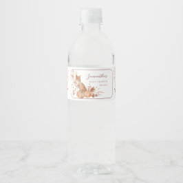 Étiquette Pour Bouteilles D'eau Elegant Autumn Terracotta Baby Fox Pumpkin